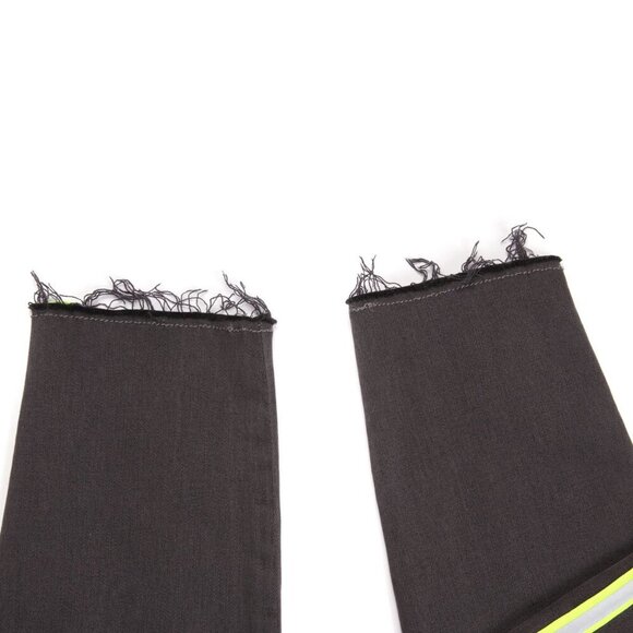 J BRAND 835 Crop Raw Hem Skinny Jeans Mid-Rise Black Grey Reflective Stripe 27 - Picture 9 of 10